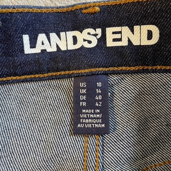 Lands End Women High Rise Wide Leg Trouser Jean Dark Indigo Blue Size 10 Stretch - Picture 5 of 16